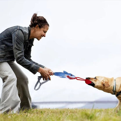 Squeaky Tug-Of-War Rope Toy for Dogs: Interactive Chew Toy with Knots for Golden Retrievers &amp; Poodles - Dental Teething and Play