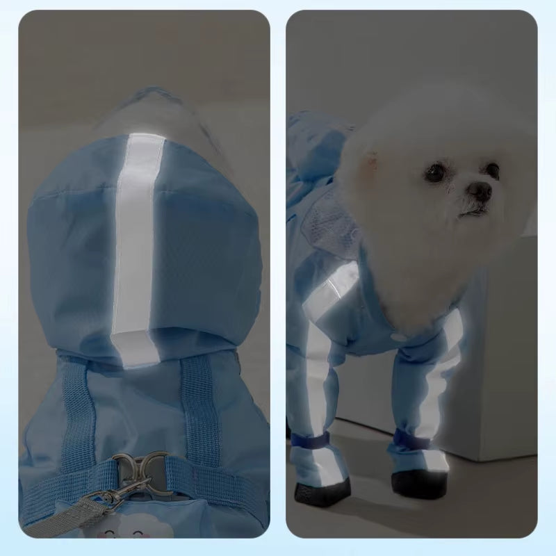 Full-Cover Pet Raincoat – All-Weather Waterproof Poncho for Dogs &amp; Cats