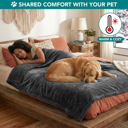 Soft sherpa blanket for medium large dogs
