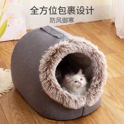 WarmNest Cozy Cave – Self-Warming Tent Bed for Cats &amp; Small Dogs