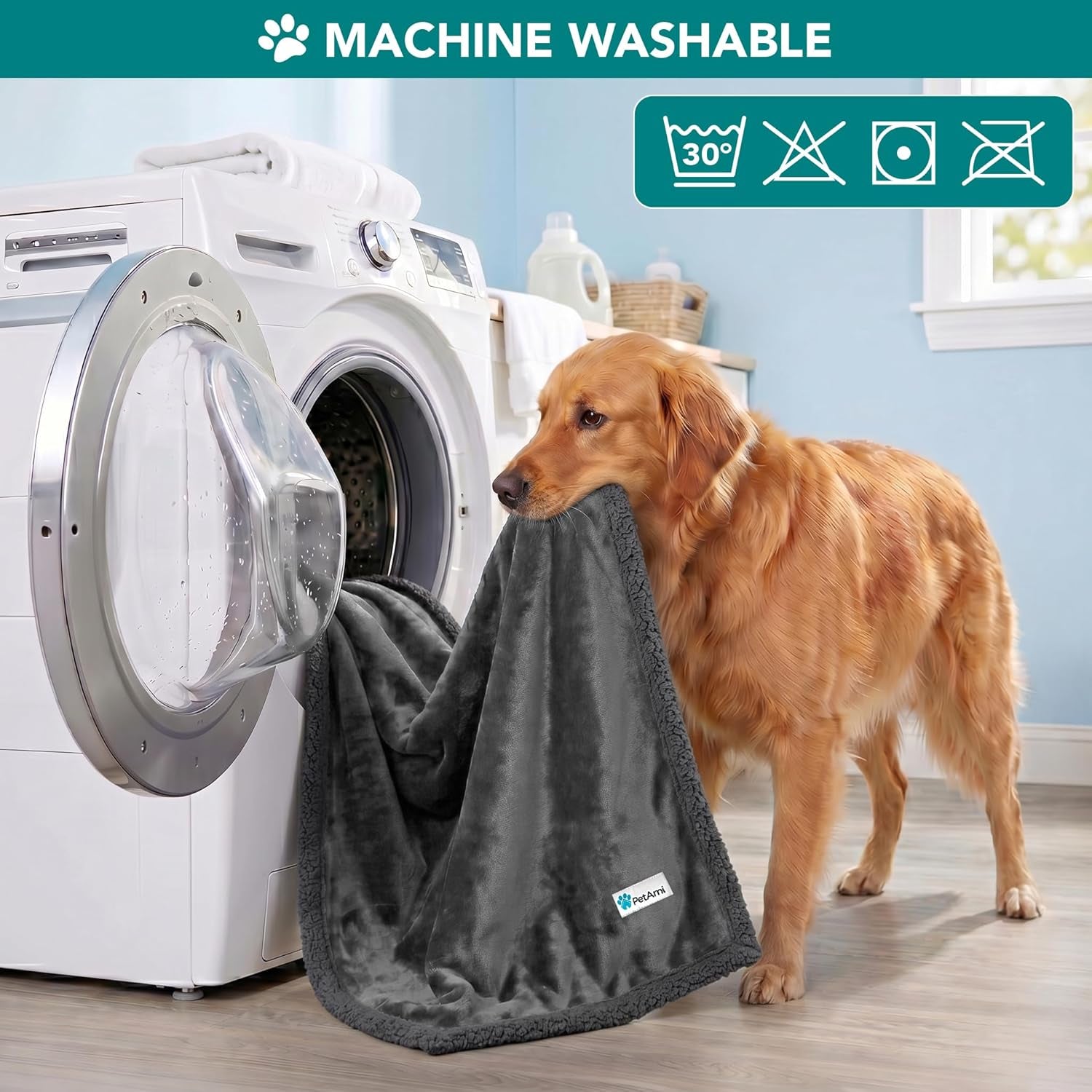 Soft sherpa blanket for medium large dogs