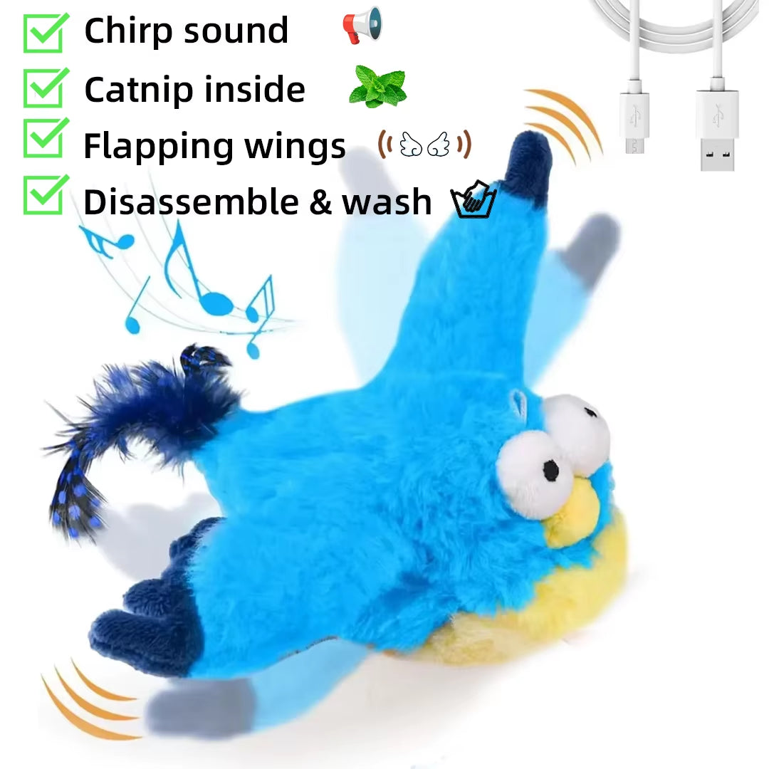 FlutterChirp Cat Toy – Rechargeable Flapping Bird with Catnip &amp; Realistic Sounds