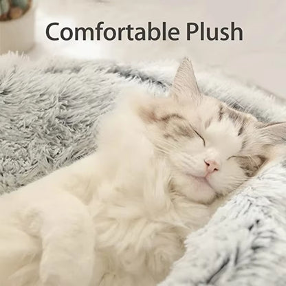 2-in-1 Round Cushion &amp; Warm Pet House for Cats and Small Dogs