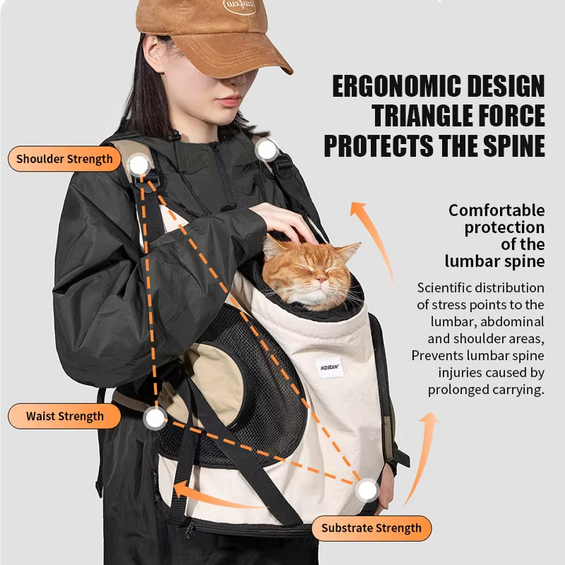 Pet Front Carry Chest Backpack – Stylish, Secure &amp; Super Comfortable for Outdoor Adventures