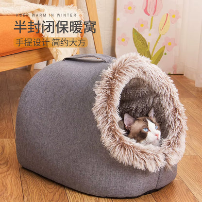 WarmNest Cozy Cave – Self-Warming Tent Bed for Cats &amp; Small Dogs