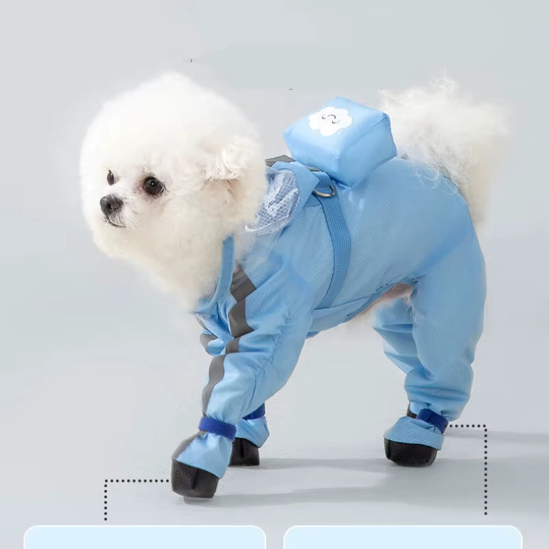Full-Cover Pet Raincoat – All-Weather Waterproof Poncho for Dogs &amp; Cats