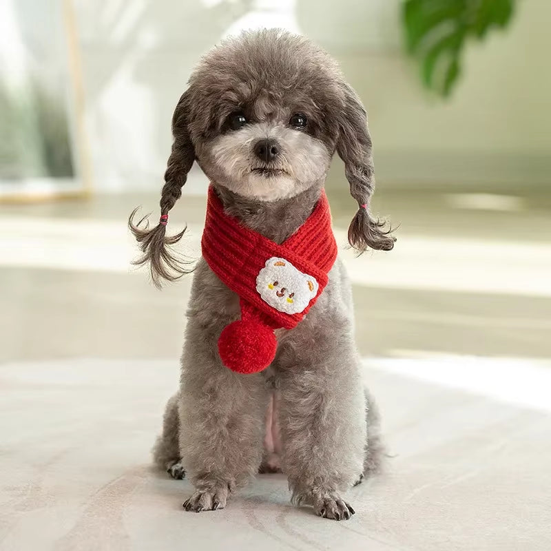 SnugTail Knit Scarf – Festive Warmth &amp; Style for Cats and Dogs