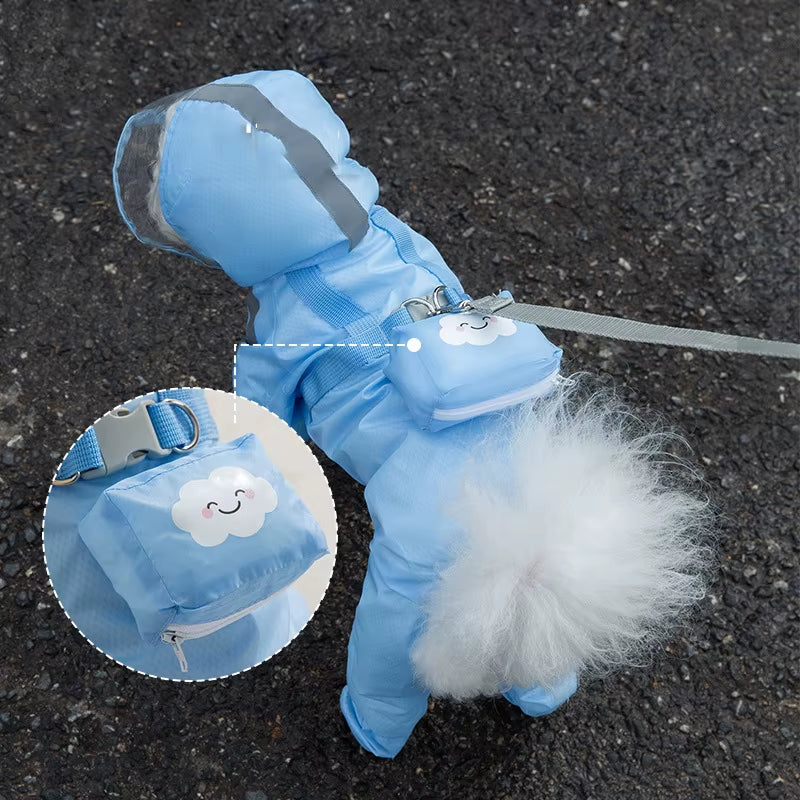 Full-Cover Pet Raincoat – All-Weather Waterproof Poncho for Dogs &amp; Cats