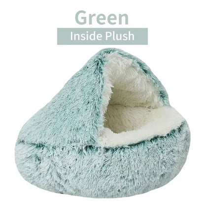 2-in-1 Round Cushion &amp; Warm Pet House for Cats and Small Dogs